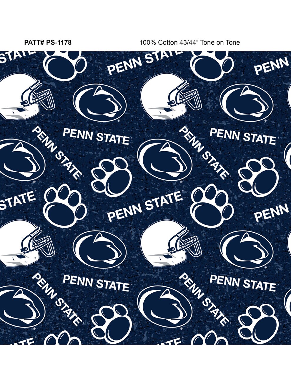 Sykel Enterprises-Penn State Cotton Fabric-Penn State University Tone On Tone Cotton Quilting Fabric